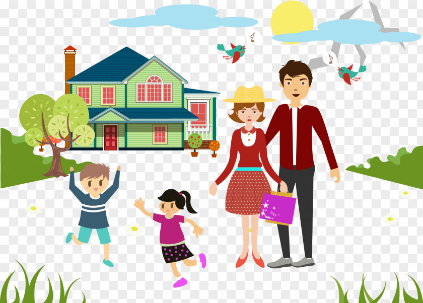 Rapturous Child Family Happiness Drawing Illustration PNG