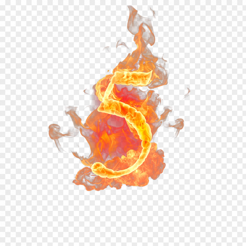 Number 5 Numerical Digit Fire PNG
