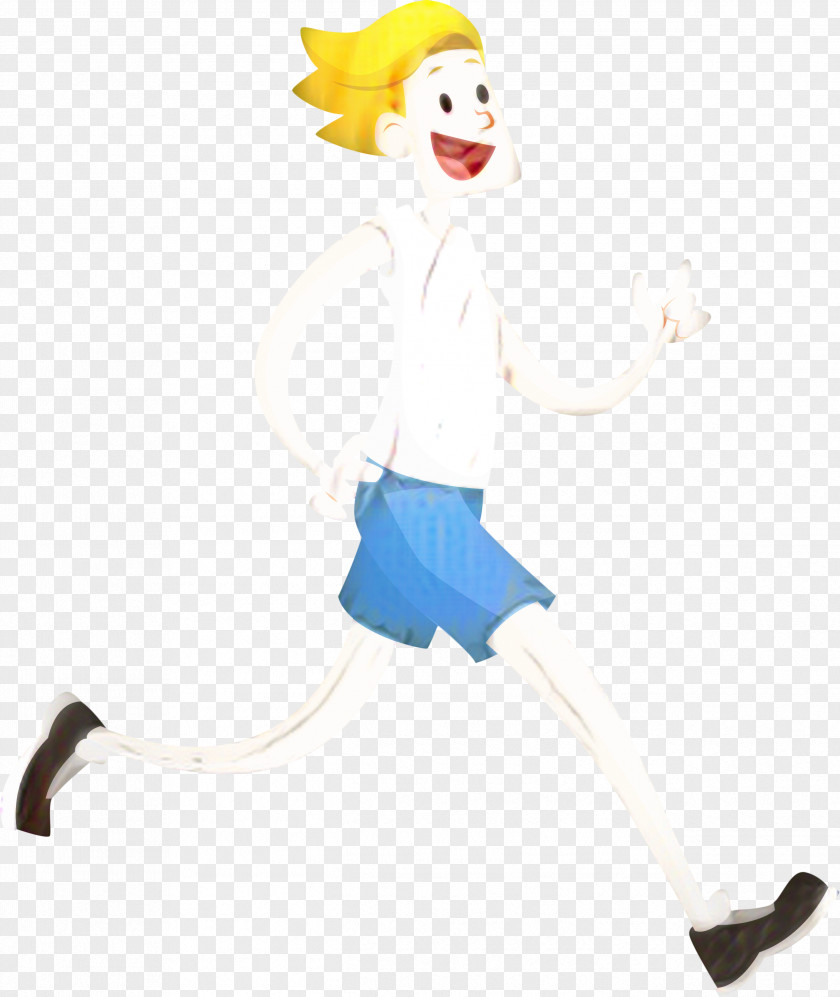 Costume Running Man Watercolor Cartoon PNG