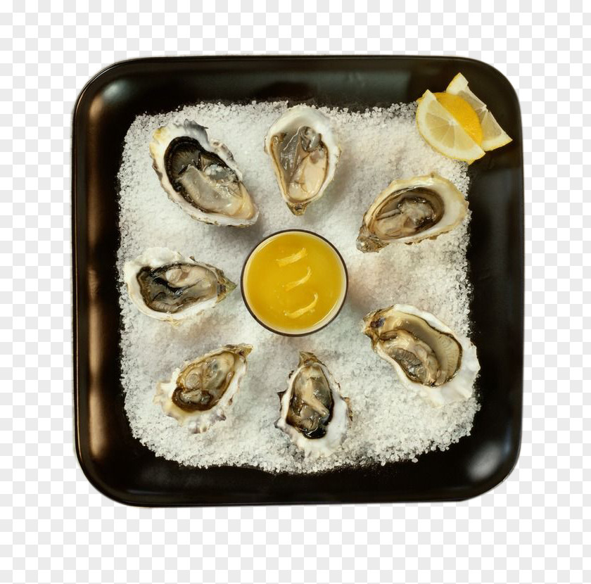 Oyster Plates Cut Inside And Orange Juice Eating Seafood Garlic PNG