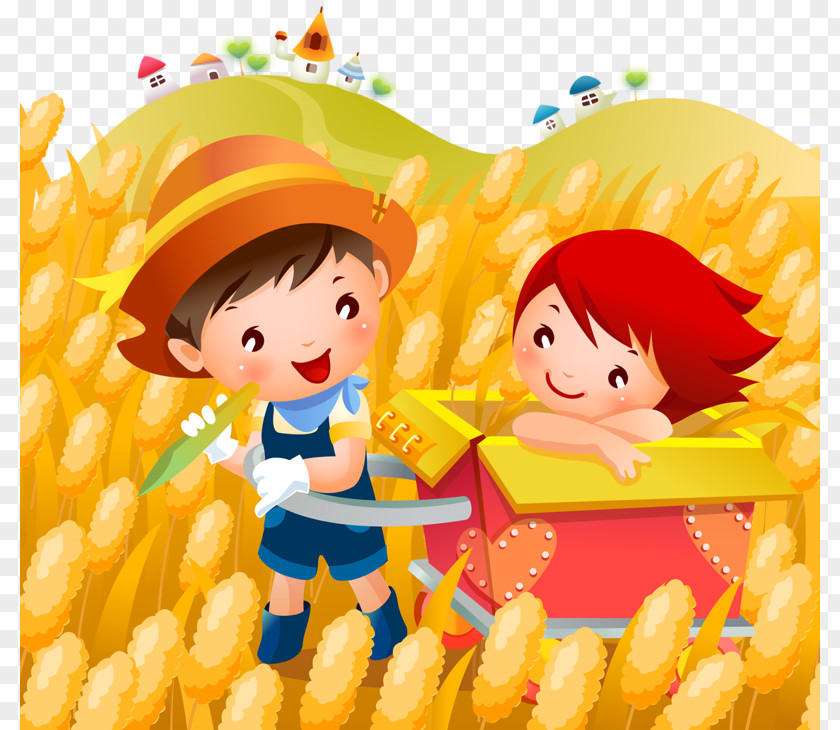 Autumn Joy Cartoon Child Drawing Illustration PNG