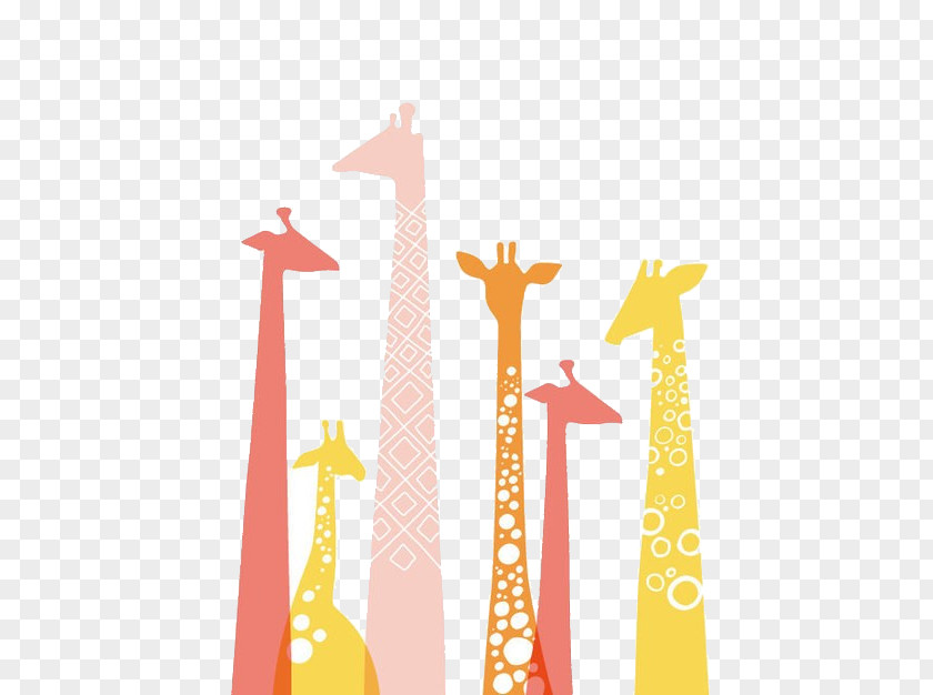 Simple Cartoon Giraffe Head Wall Decal Painting Mural Wallpaper PNG