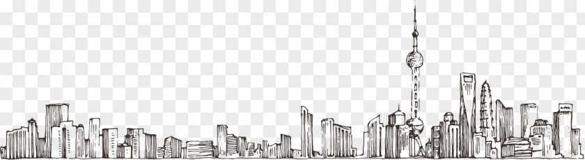 Downtown Style City Skyline Silhouette PNG