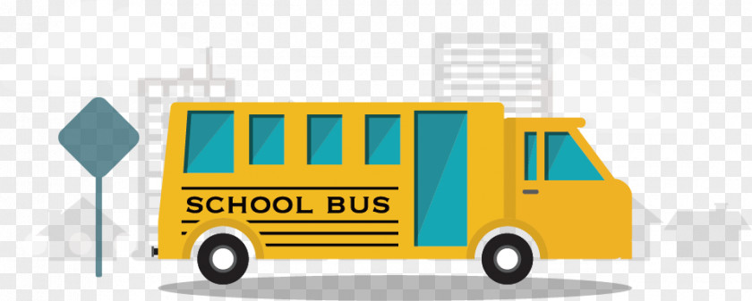 Vector School Bus Yellow PNG
