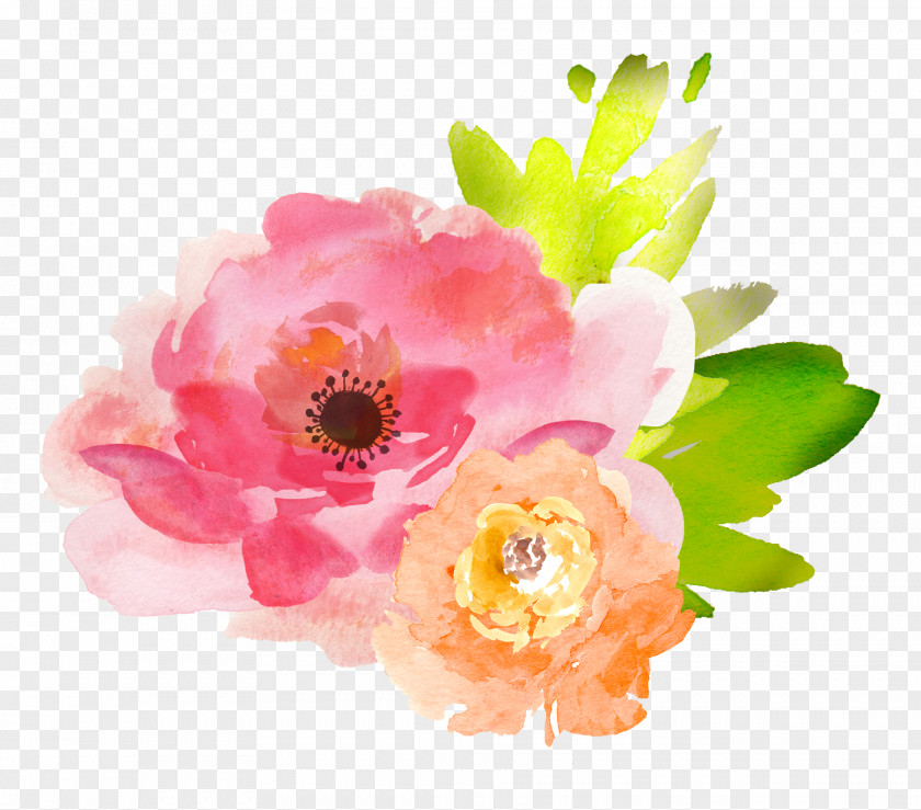 Watercolor Leaves Watercolour Flowers Painting Floral Design Clip Art PNG