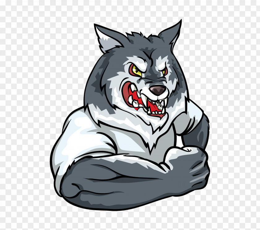 Wolf Gray Logo Mascot Clip Art PNG
