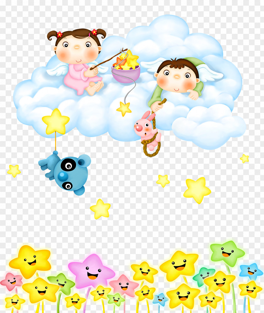 Children On The Clouds Angel Clip Art PNG