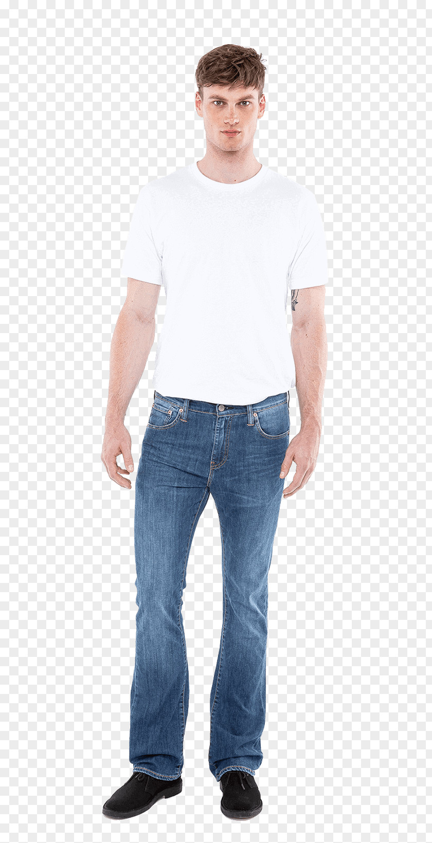 Mens Jeans T-shirt Denim Slim-fit Pants PNG