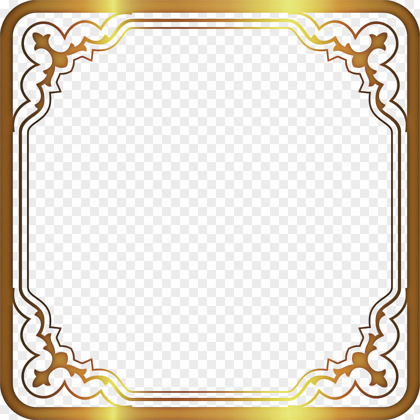 Picture Frame Rectangle Gold Background PNG