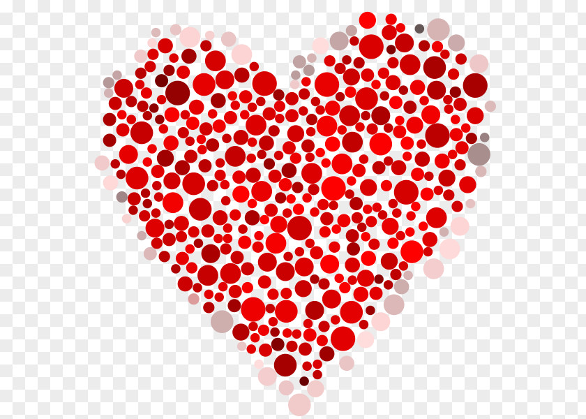 Dots Valentine's Day Heart Clip Art PNG