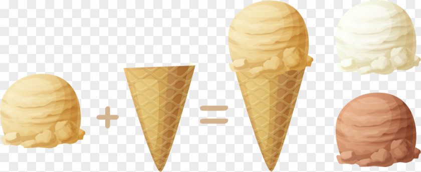 Vector Hand-drawn Ice Cream Cone Sundae PNG