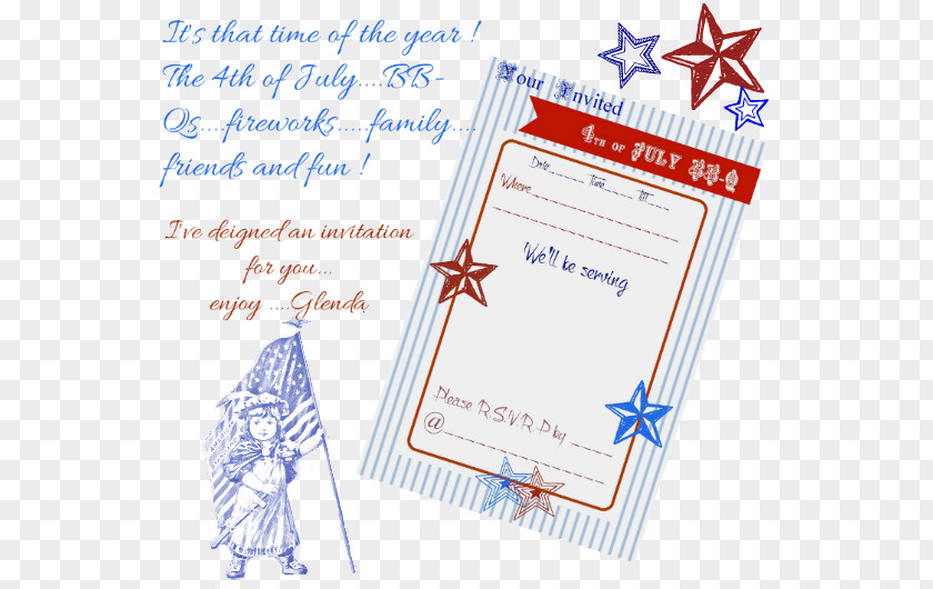 4th Of July Invitation Paper Nautical Star Line Font PNG