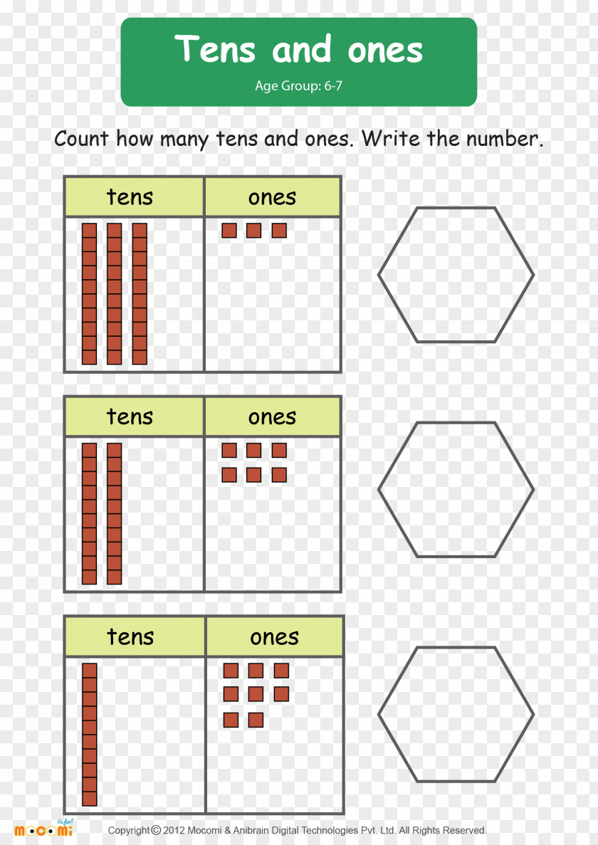 Irregular Counter Placement Mathematics First Grade Worksheet Numerical Digit Mathematical Problem PNG