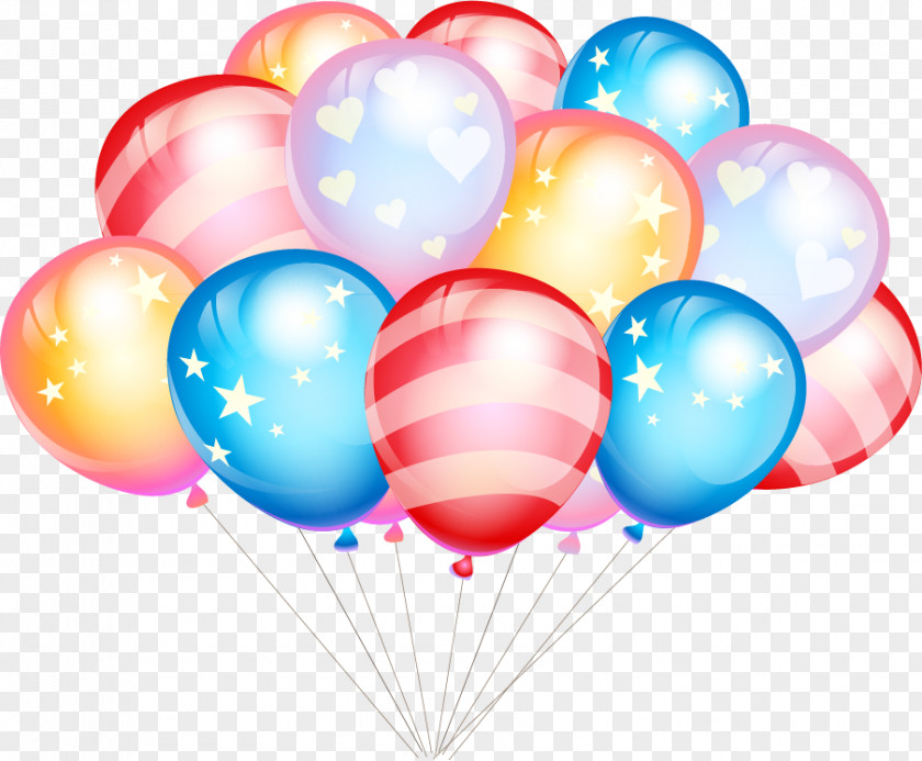Vector Material Balloon Birthday Gift Party Greeting Card PNG