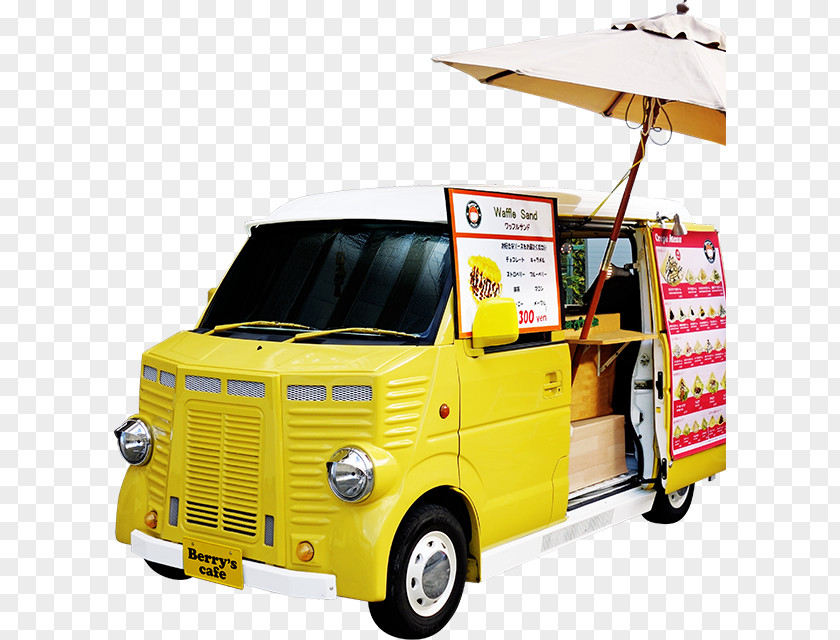 Yellow Car Berry’s Cafe Crêpe Mobile Catering Espresso PNG