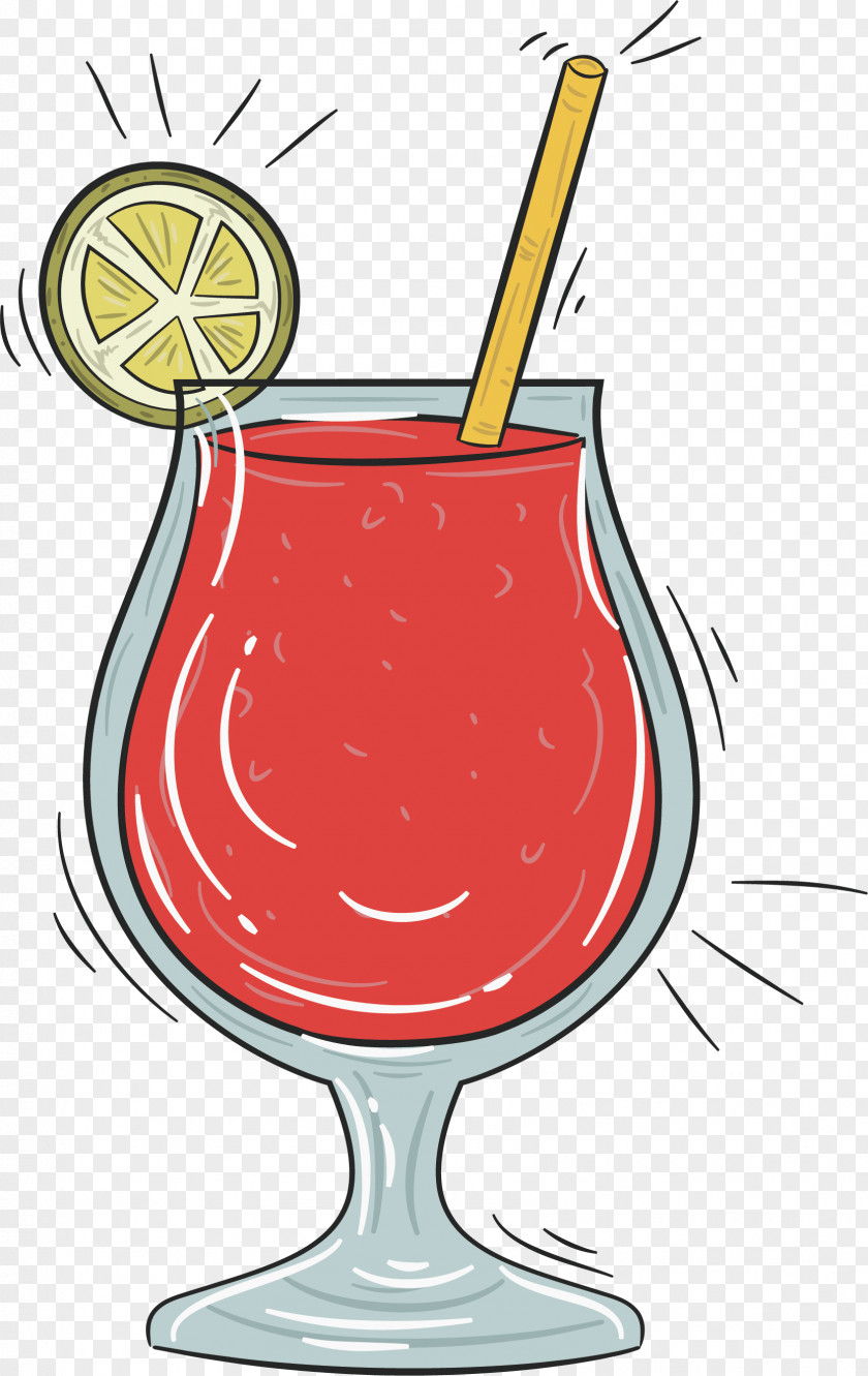 Red Hand-painted Cocktail Garnish Daiquiri Sea Breeze Non-alcoholic Drink PNG