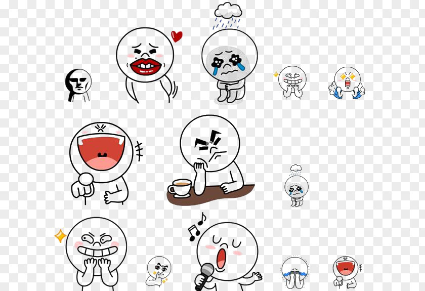 Cartoon Hand Painted Small Expression Of Sinful Smile Sticker Smiley Avatar Tencent QQ Mantou PNG