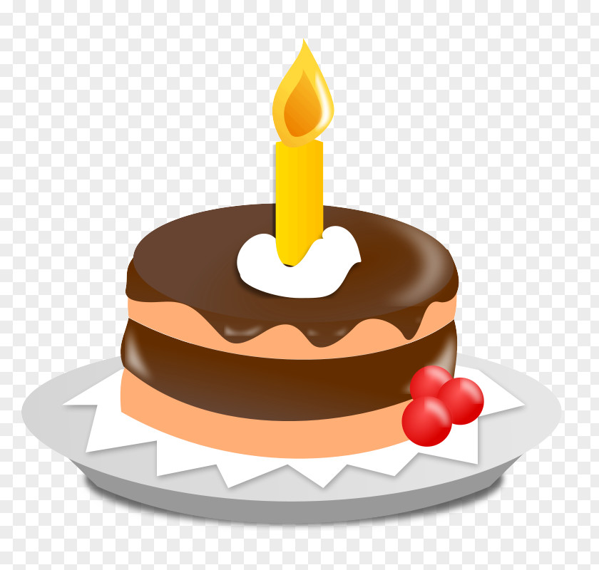 Icing Candle Birthday Cake PNG