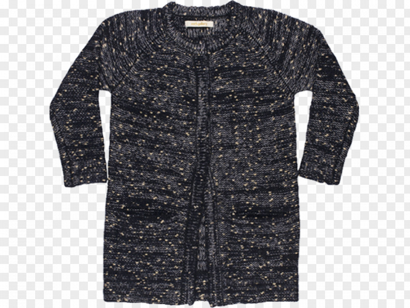 Jacket Cardigan Sleeve Wool Black M PNG