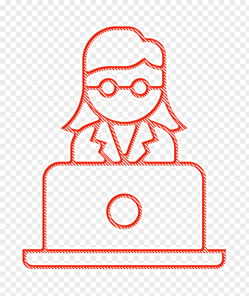 Line Art Woman Icon Accounting Business Finance PNG