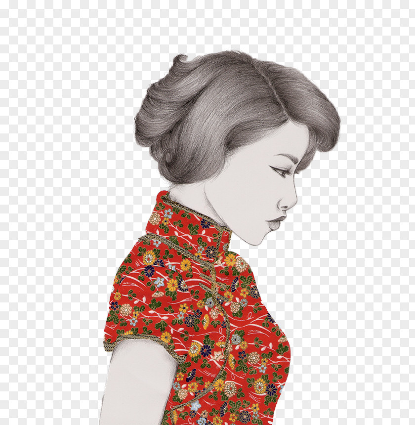 Hand-painted Woman Drawing Illustrator Photography Illustration PNG