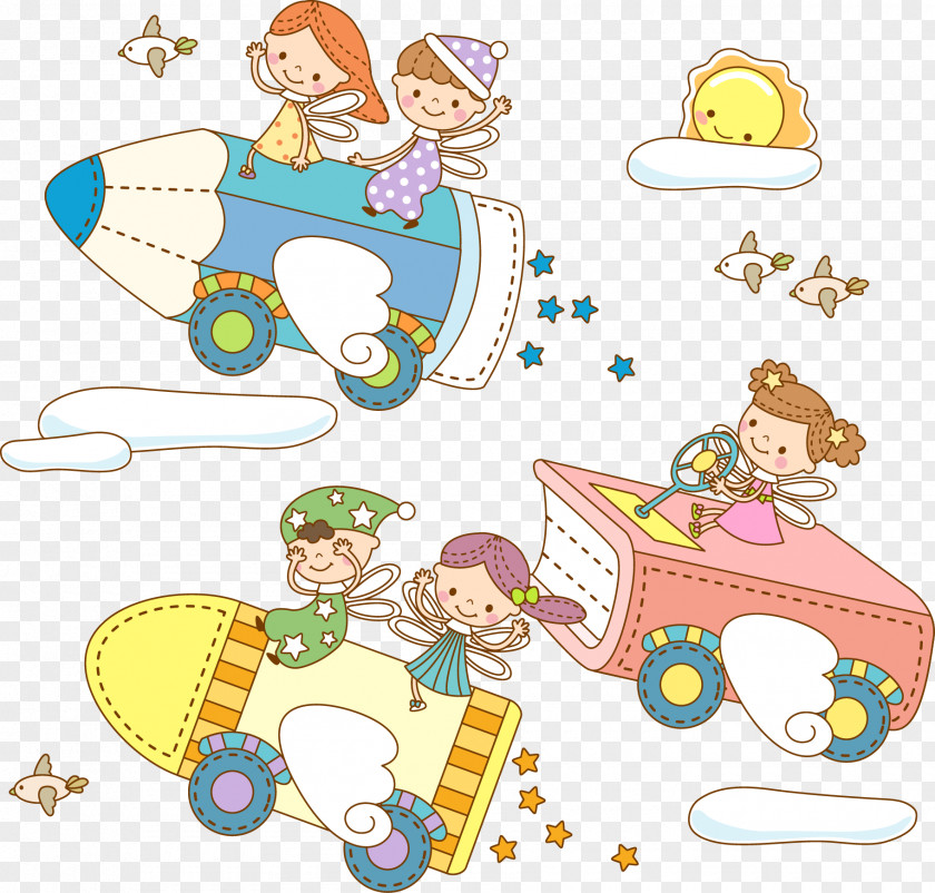 Creative Wallpaper Vector Cartoon Child Illustration PNG