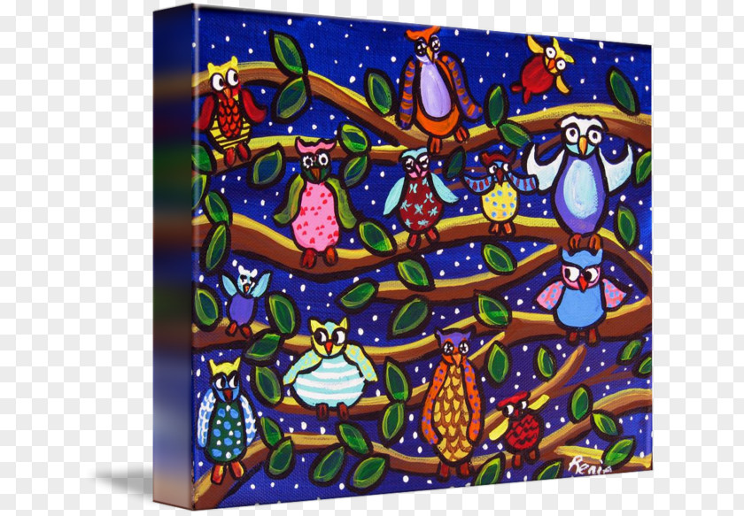 Owl Father Visual Arts Gallery Wrap Canvas PNG