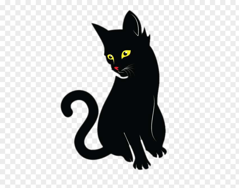 Black Cat Bombay Korat Kitten Clip Art PNG