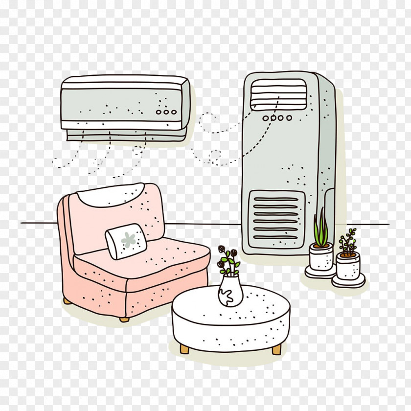 Hand-painted Air Conditioning Wind Conditioner Illustration PNG