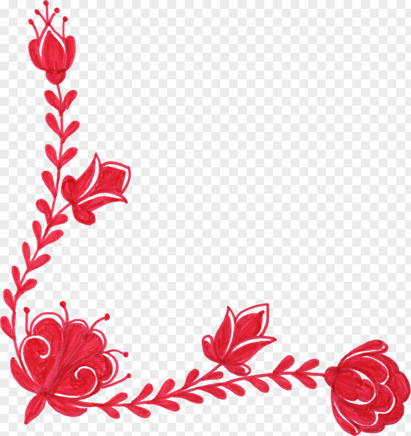 Ornaments Flower Red Floral Design Clip Art PNG