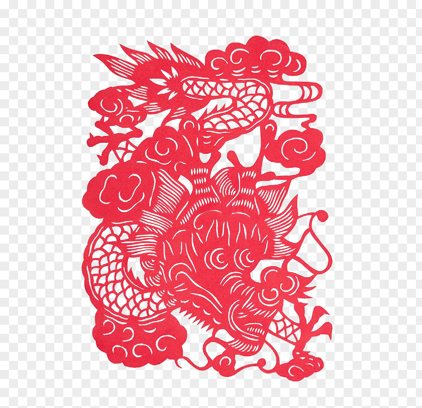 Paper-cut Dragon Papercutting Chinese PNG