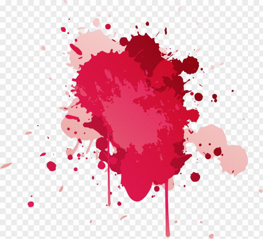 Splatter Paper Watercolor Painting Red Ink PNG