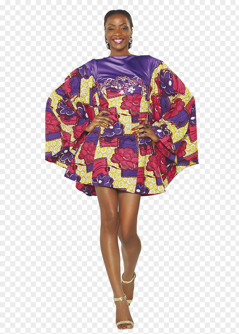 Dress Fashion Dutch Wax Uniwax Model PNG