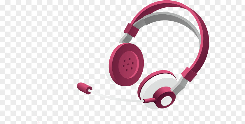 Vector Purple Headphones Microphone Headset Icon PNG