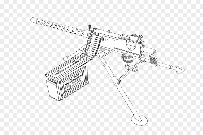 Weapon M2 Browning M1919 Machine Gun Drawing PNG
