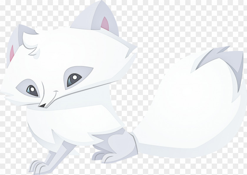 White Cartoon Head Fennec Fox Line Art PNG