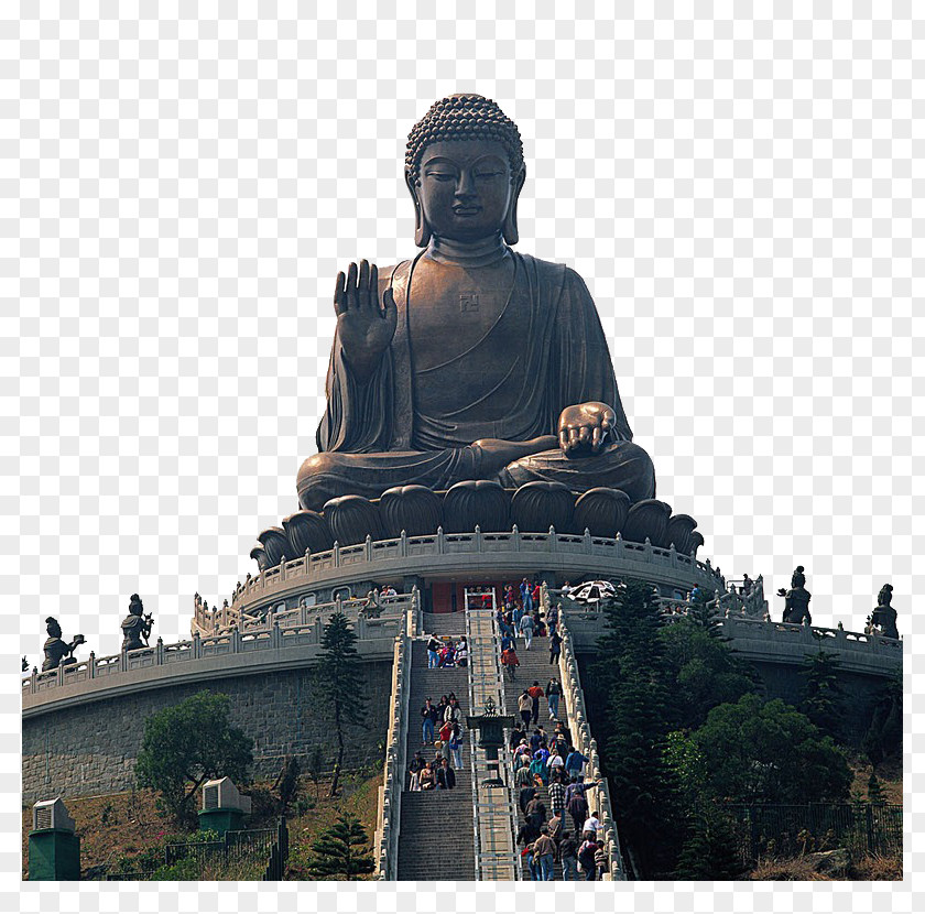 Lantau Tian Tan Buddha Stepped Visitors Buddhist Temple Buddhism Statue Tourist Attraction PNG