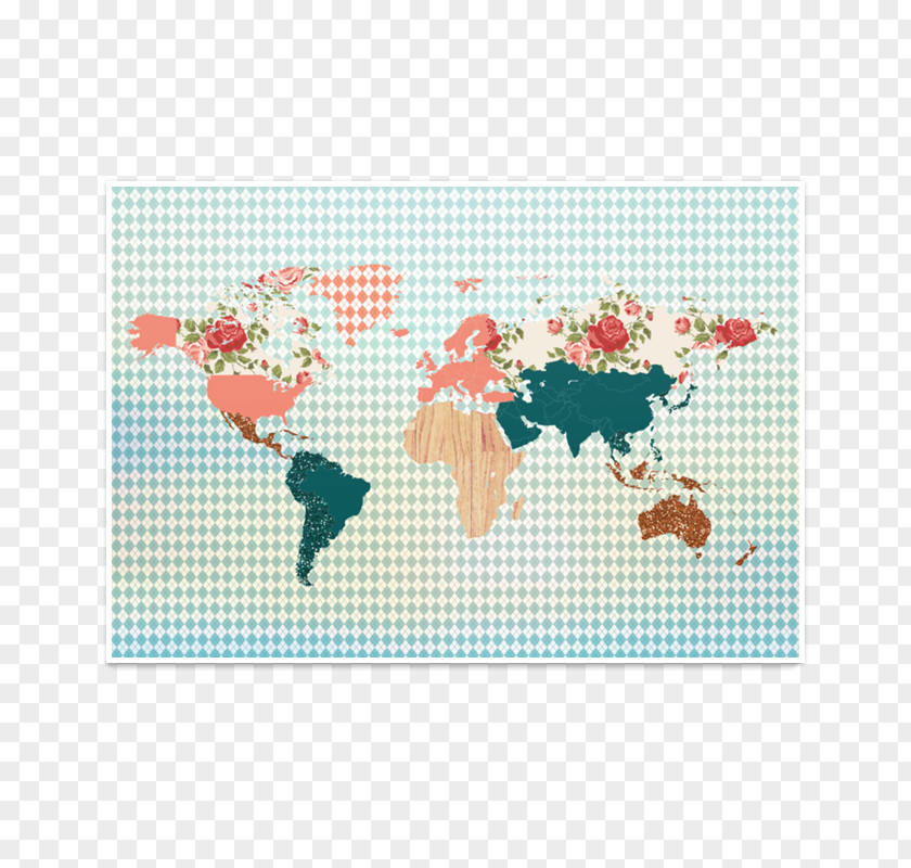 World Map Wall Decal PNG