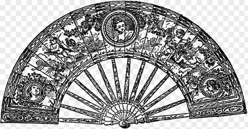 Architecture Decorative Fan 17th Century Hand PNG