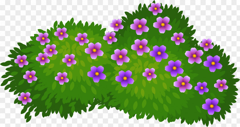 Cartoon Green Grass Shrub Flower Drawing Clip Art PNG