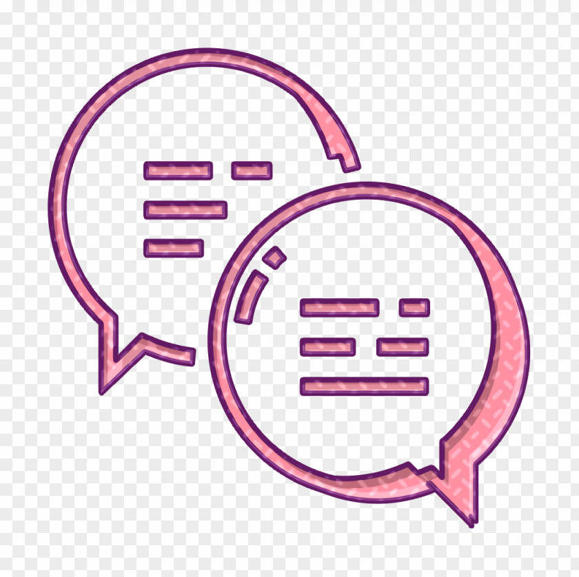 Pink Text Circle Icon Doublle Messages PNG