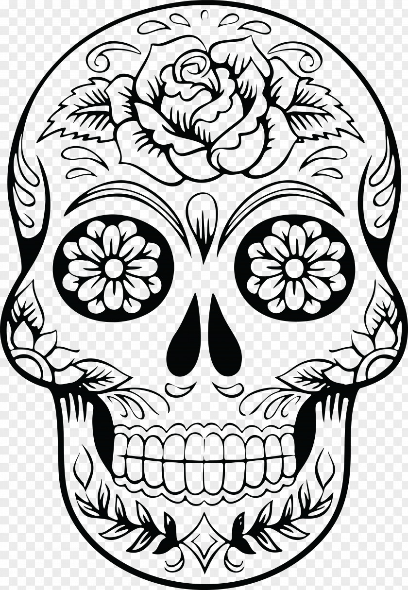 DIA DE LA MUJER Calavera Skull Mexican Cuisine Clip Art PNG