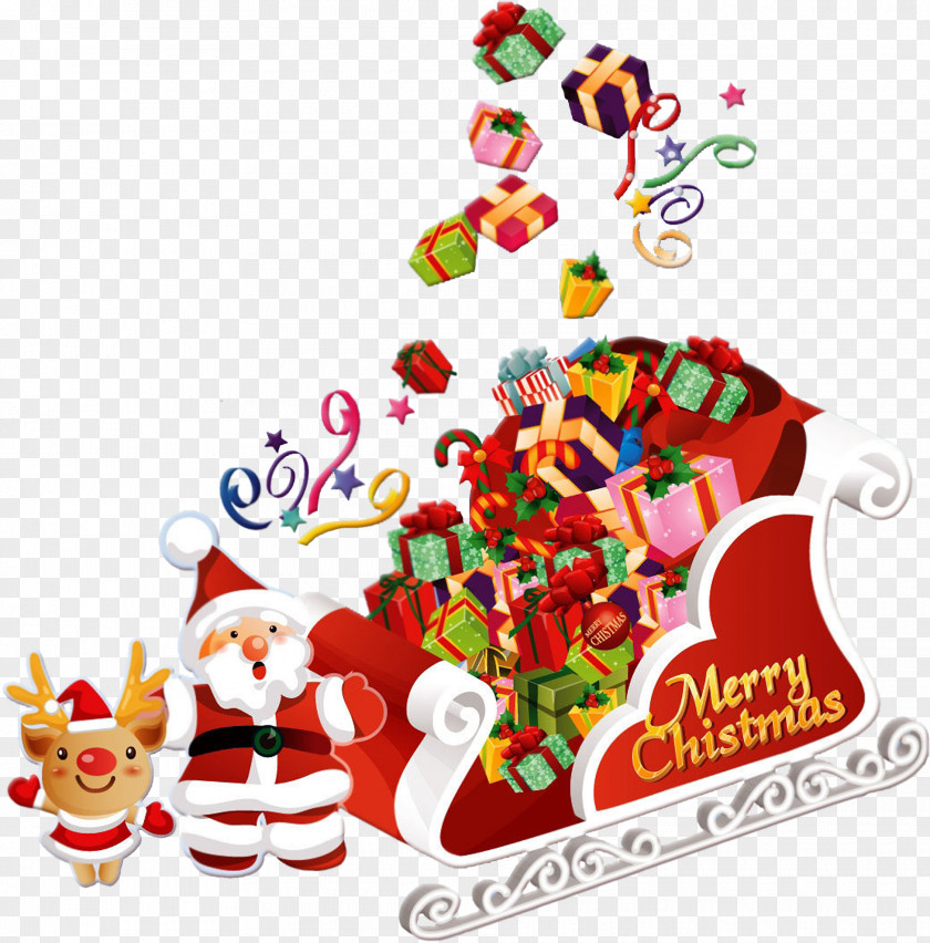 Santa Sleigh Christmas Tree Claus Desktop Wallpaper High-definition Video PNG