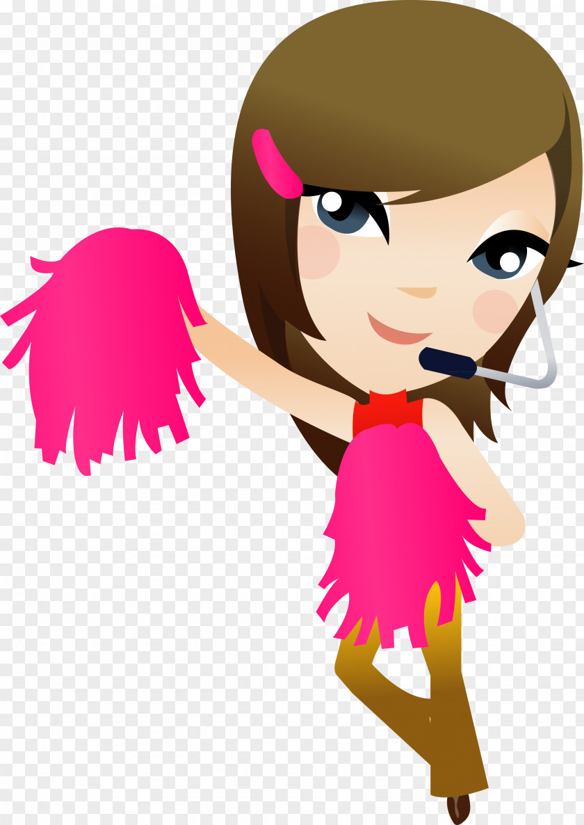 Cartoon Cheerleaders Dance Clip Art PNG