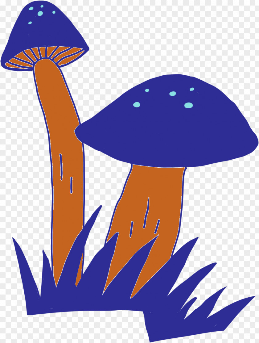 Electric Blue Mushroom Cartoon PNG