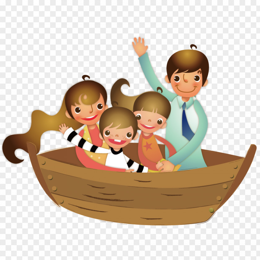 Sitting In The Boat Illustration PNG