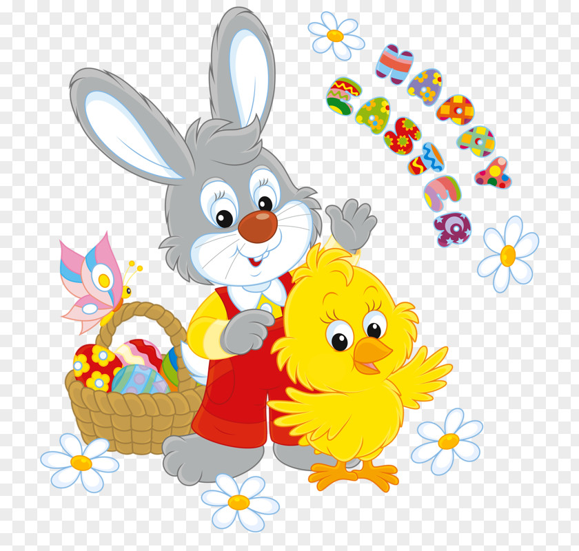 Easter Bunny Egg Basket Stock Photography PNG