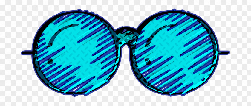 Glasses Electric Blue Eyewear Icon Free PNG