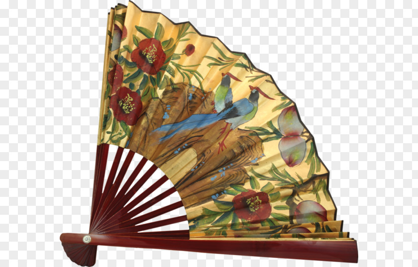 Hand Fan Chinoiserie Clip Art PNG