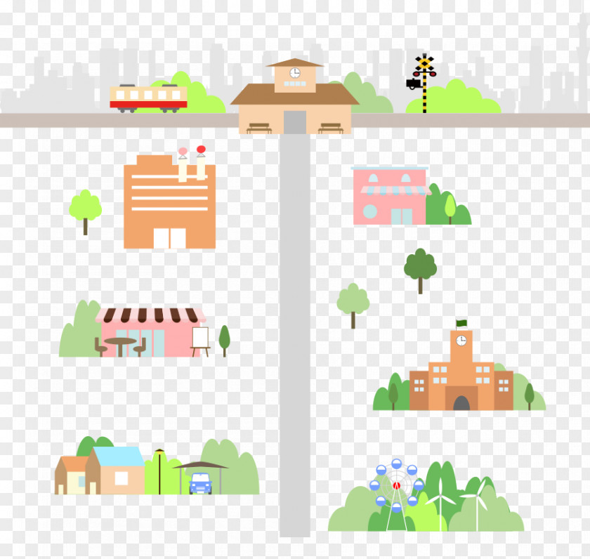 Town Map Vector Illustration PNG